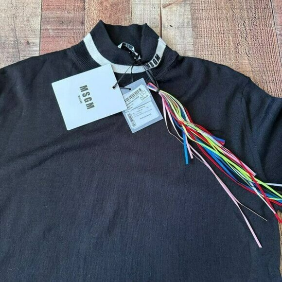 MSGM Milano wool high neck sweater black and white Men's Large - Picture 4 of 10